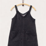 Denim pinafore dress - black