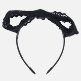 Embellished Lace Bow Tie - Black