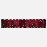 Velvet Ribbon with Rhinestones - Burgundy