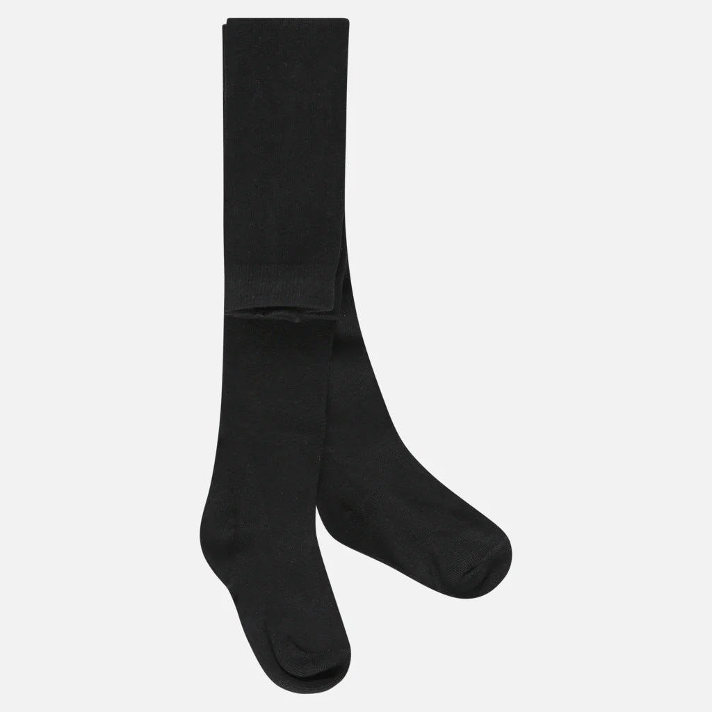 Plain cotton tights - black