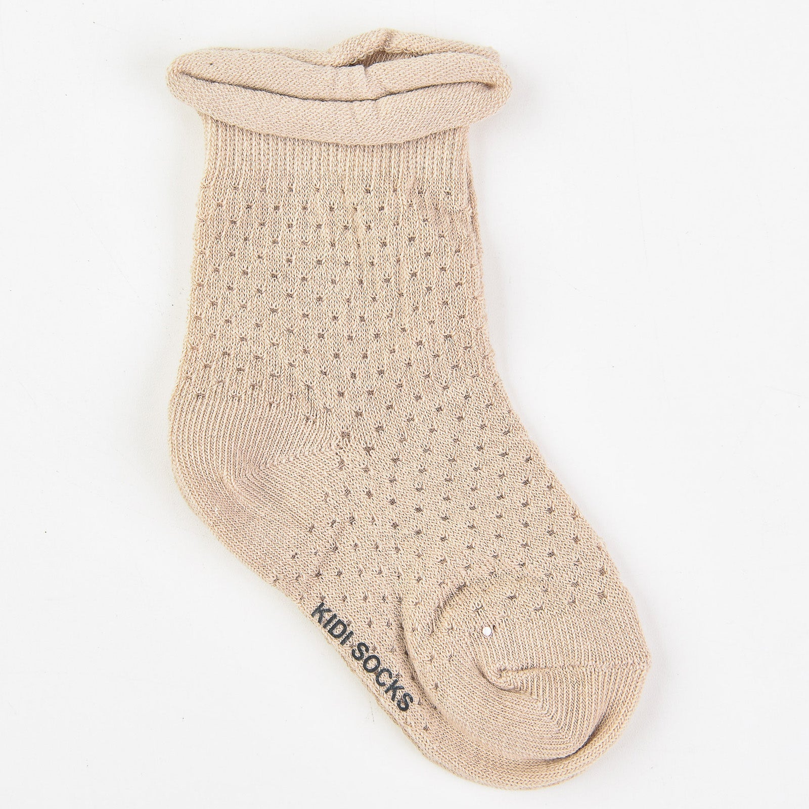 Curled lace socks - beige