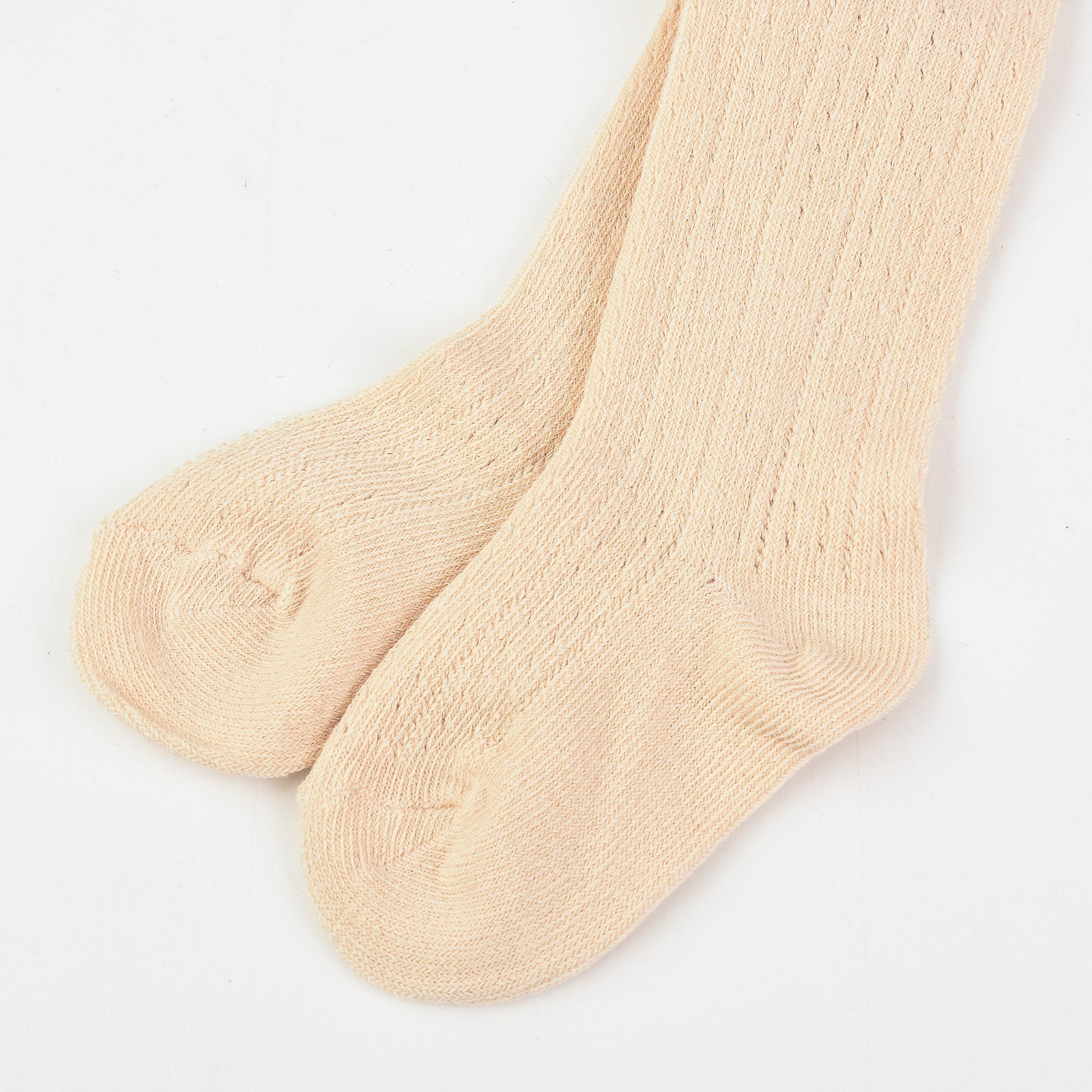 Lace knit tights - beige