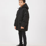 Puffer coat with pockets - black