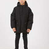Puffer coat with pockets - black