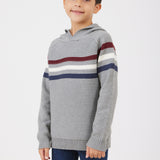Striped hoodie - gray