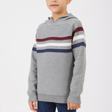 Striped hoodie - gray