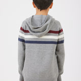 Striped hoodie - gray