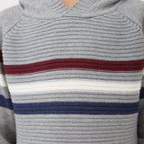 Striped hoodie - gray