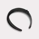 Thick velvet bow - black