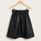 Cheepka Leather Skirt - Black