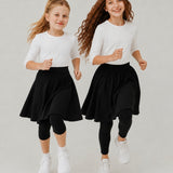 Girls' long tights - black