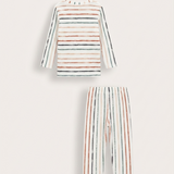 Pajamas E.E. Striped with Art - Black