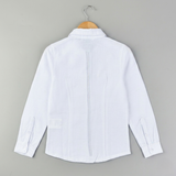 School button-down shirt with emblem - white