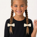 Pair of mini cotton lace pins - natural