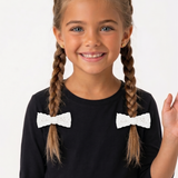 Pair of mini cotton lace pins - white