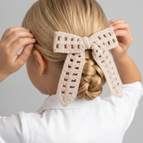 Crocheted pin with holes - beige