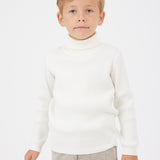 Ribbed knit golf shirt - cream