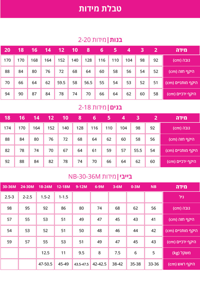 Size chart