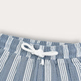 Striped set with embroidery - blue
