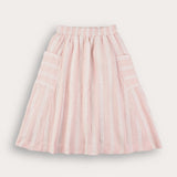 Striped skirt with pockets - pink