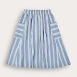 Striped skirt with pockets - blue