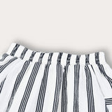 Striped skirt with pockets - Navy
