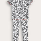 Pajama set with print - gray