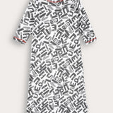 Ribbed cotton with print - gray