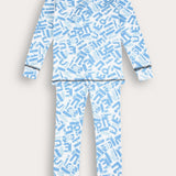 Pajama set with print - light blue