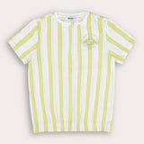 Striped shirt with embroidery - Lime