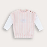 Striped shirt with embroidery - pink
