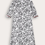 Ribbed cotton with print - gray