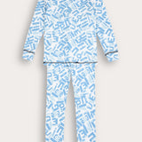 Pajama set with print - light blue