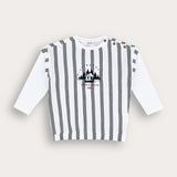 Striped shirt with embroidery - Navy