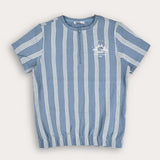 Striped shirt with embroidery - blue