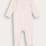 Babygro Striped with Embroidery - Pink