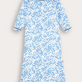 Ribbed cotton with print - light blue