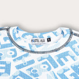 Pajama set with print - light blue