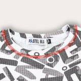 Ribbed cotton with print - gray