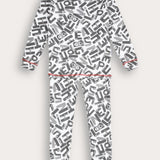 Pajama set with print - gray