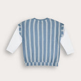Striped shirt with embroidery - blue