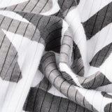 Ribbed cotton with print - gray