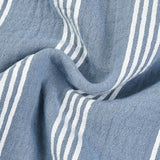 Striped sarafan with embroidery - blue