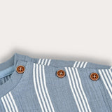 Striped shirt with embroidery - blue