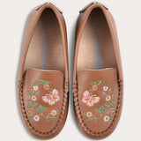 Embroidered moccasin shoes - brown