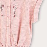 Button-down vest with embroidery - pink