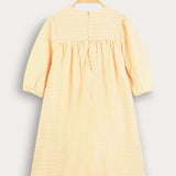 Pleated dress with embroidery - yellow