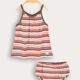Striped Rivet Set - Brown