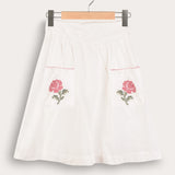 Shabbat skirt with globe embroidery - beige