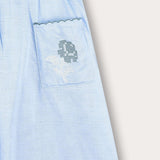 Shabbat skirt with globe embroidery - Blue Sky
